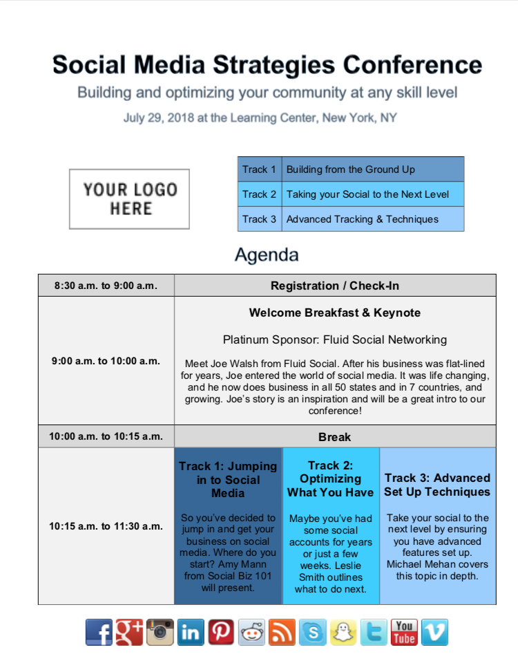 Event Agenda Sample & Tips